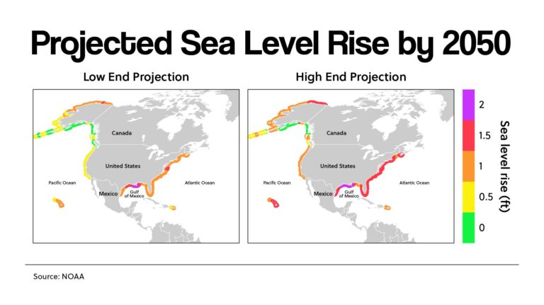 Projected Sea Level Rise by 2050