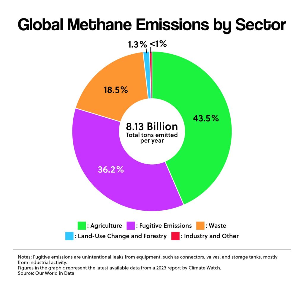 Global Methane Emissions by Sectors