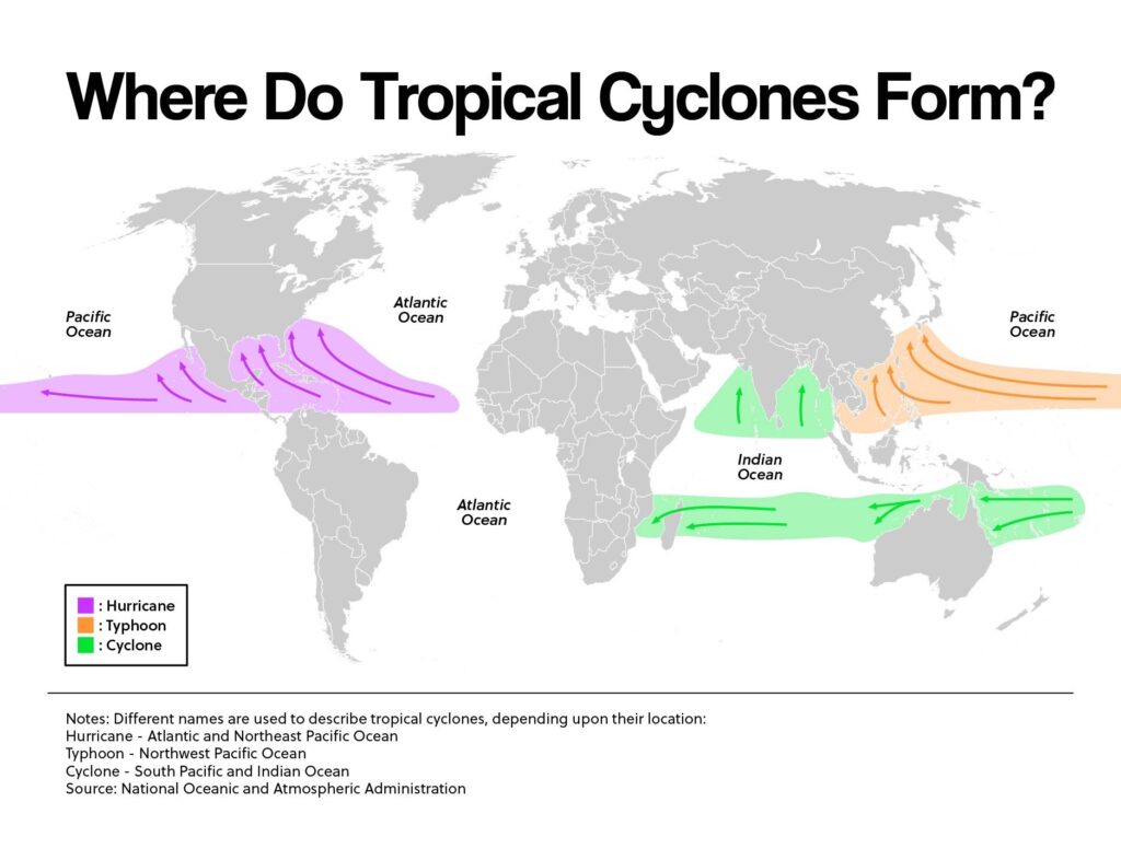 Where Do Tropical Cyclones Form?