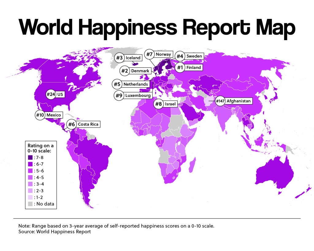 World Happiness Report Map