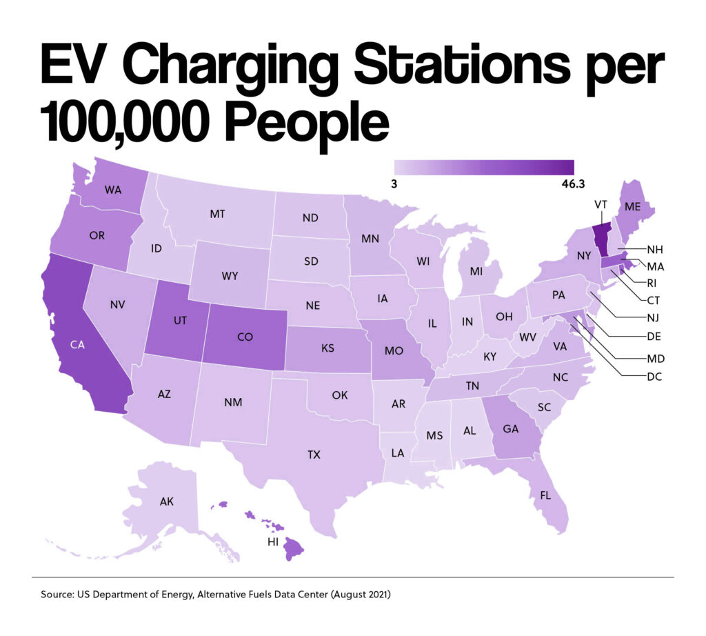EV Charging Stations per 100,000 People