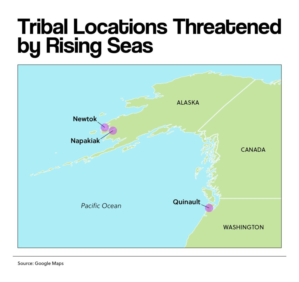 Tribal Locations Threatened by Rising Seas