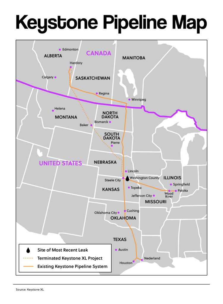 Keystone Pipeline Map