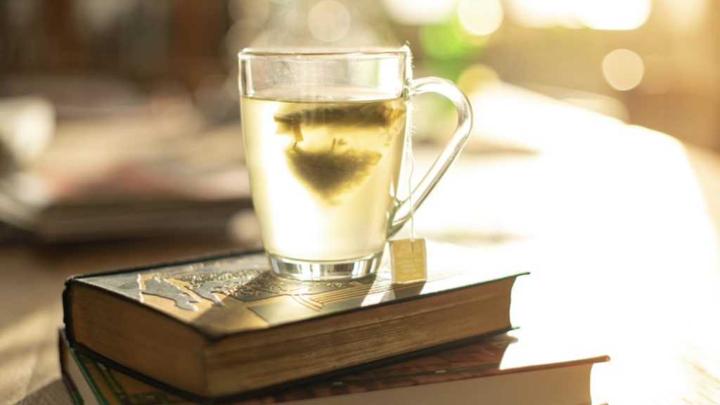 steaming cup of tea